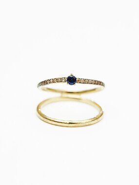 Tai Jewelry Double Stack Delicate Blue CZ Ring NEW Size 6